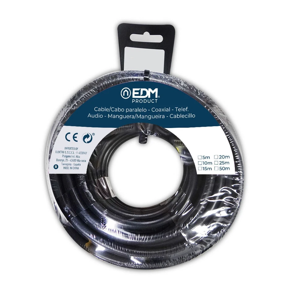 Coaxial TV Antenna Cable EDM 28330 Black 5 m 3 x 1 mm - Image 2 of 2
