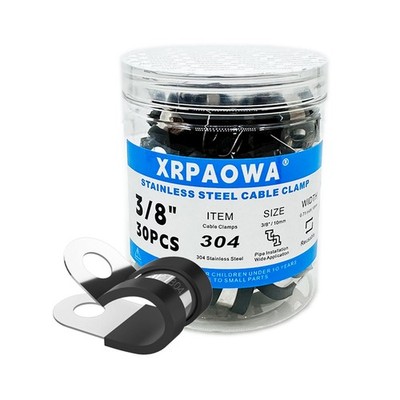 XRPAOWA Cable Clamps Pipe clamps, 304 Stainless Steel, 3/8''(10mm), Silver