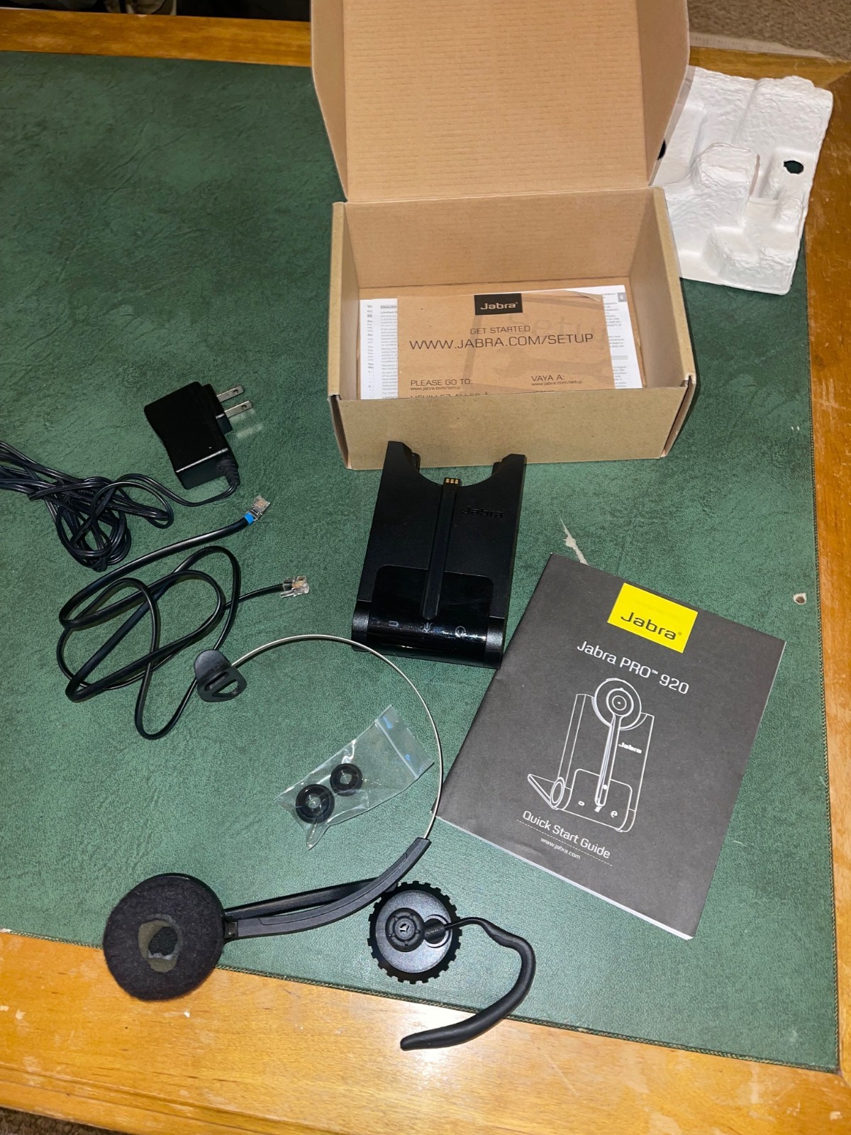 Jabra Pro 920 Mono Manual Wireless Headset System Black w/ o