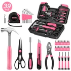 39 Piece Tool Set General Household Hand Kit with Plastic Toolbox Storage Case