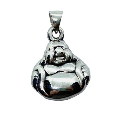 Vintage Sterling Silber Lachender Buddha Anhänger 
