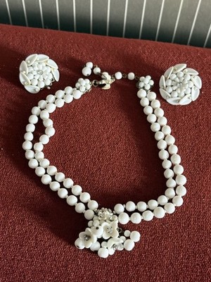 Miriam Haskell Vintage Schöne Halskette Ohrringe Set