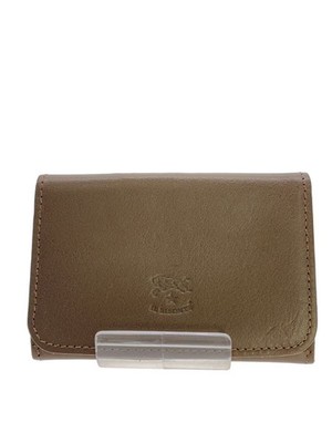 IL BISONTE Card Case Leather BEG Women's