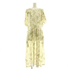 mina perhonen Flower Dance Dress Silk Blend Beige Multicolor 38 Women's