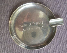 Yokota Air Base Japan Vintage Sterling Silver Small Ashtray 950 Military 1956