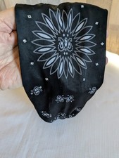 Black Rhinestone Stretch Women's Headband, Beautiful Pattern, New