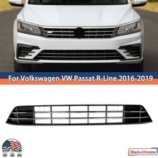 Lower Grill Fits Vw Passat R-line 2016-2019 Front Bumper Grille Wo Sensor Hole