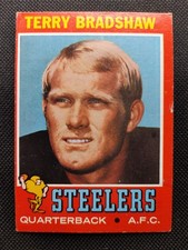 NICE ~ 1971 TOPPS ~ TERRY BRADSHAW #156 RC Rookie Football Card ~ STEELERS. rookie card picture