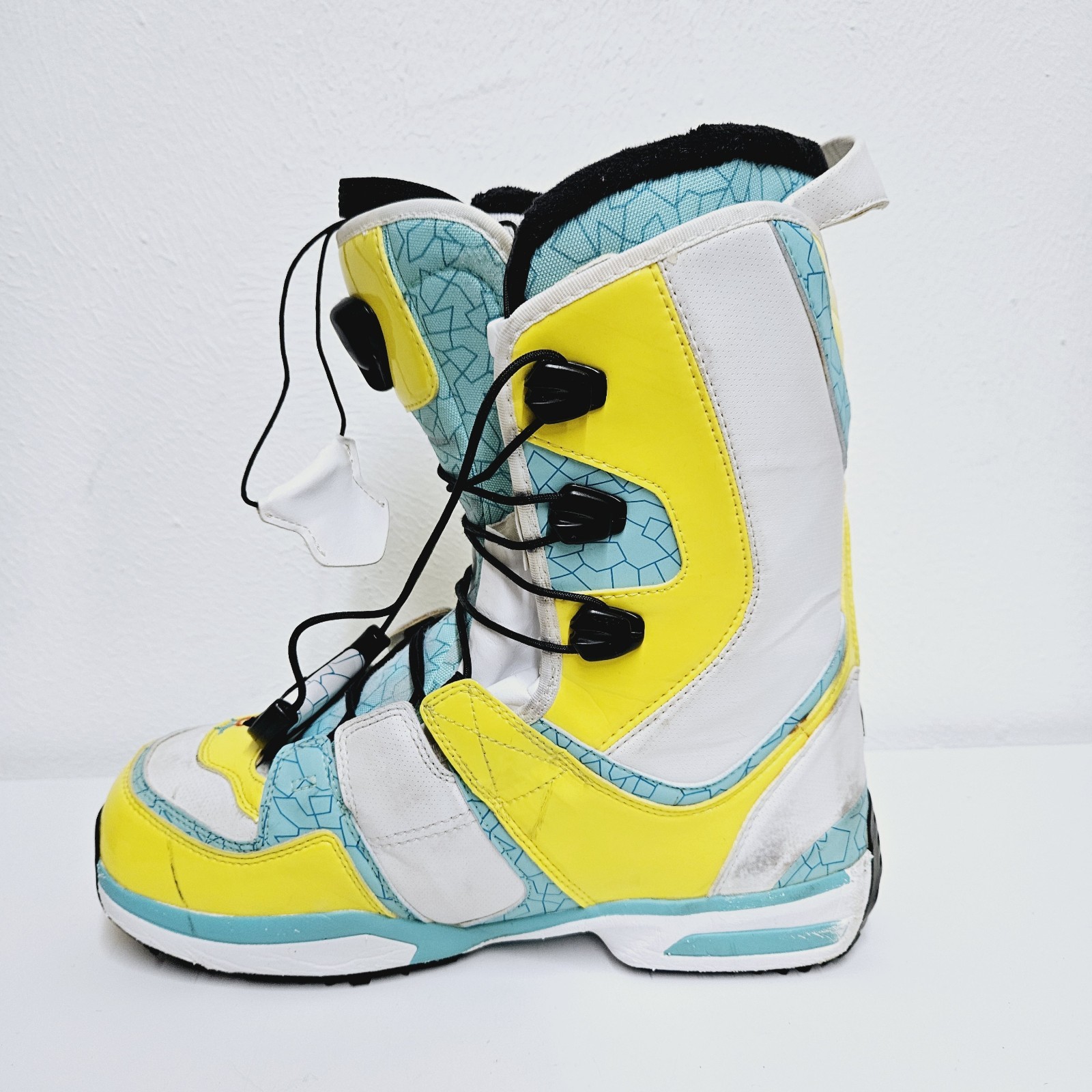 Stivali da snowboard Salomon Dialogue Select taglia UK 8 5 bianco giallo blu