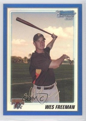 2010 Bowman Chrome Prospects Blue Refractor 92/250 Wes Freeman #BCP64 1v7
