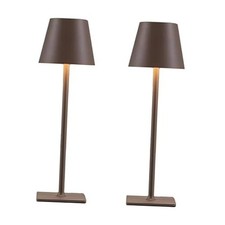 Cordless Table Lamps,Vintage Rechargeable Lamp for Restaurant Set of 2 Brown