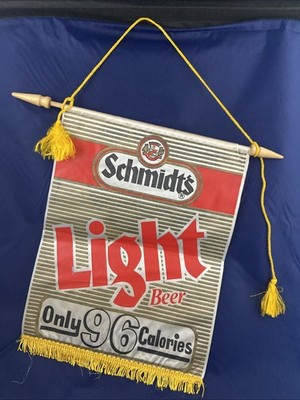 Vintage Schmidts Light Beer Philadelphia  Advertising Banner Flag Sign Man Cave