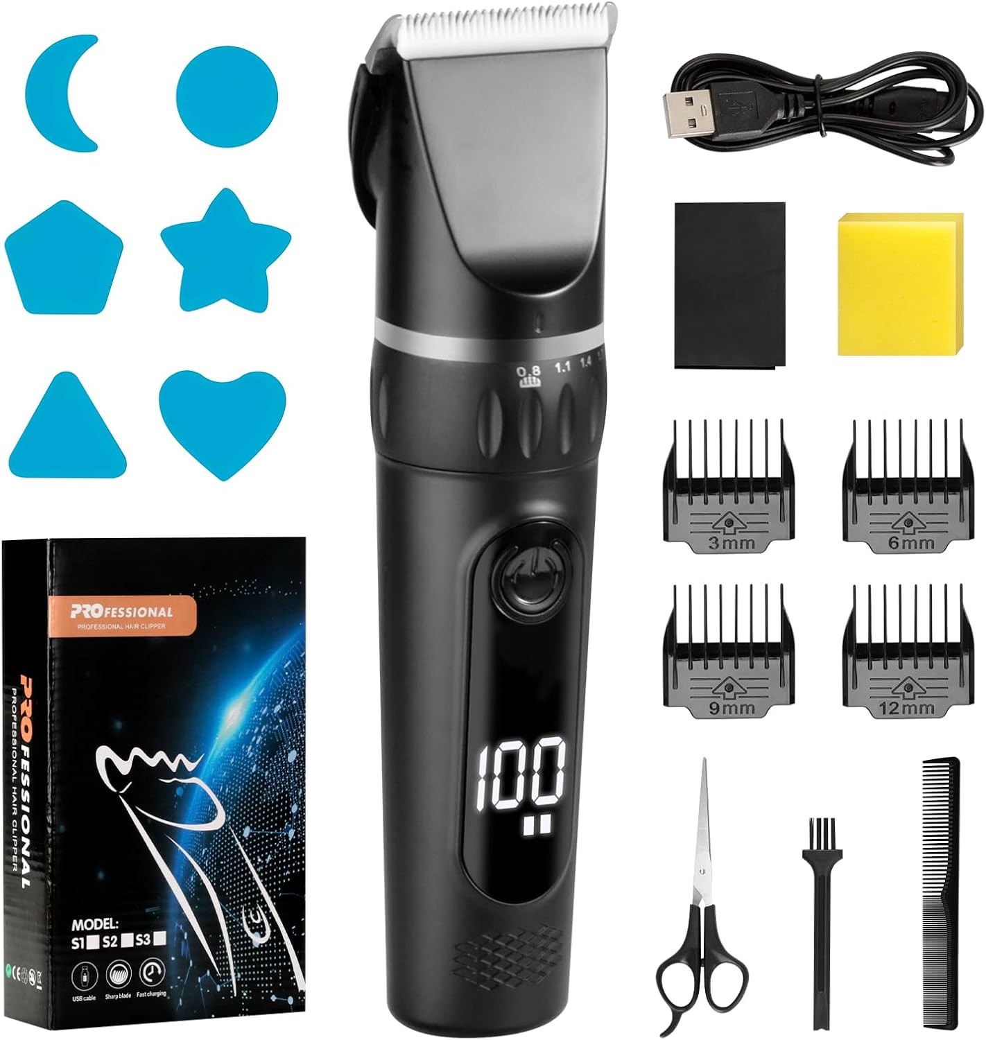 Rasoio Elettrico Portatile e Tagliacapelli USB con Schermo LED