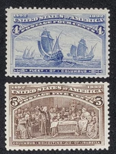 MS-44 US STAMP #'s 233 & 234, MNH  CV $300