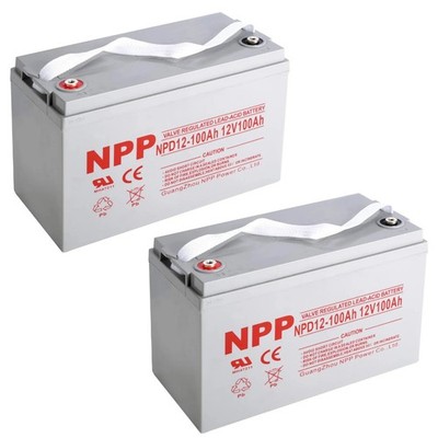 2PC NPP NPD12-100Ah 12V 100Ah AGM VRLA Deep Cycle Battery