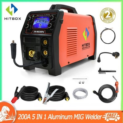 HITBOX Aluminum MIG IGBT Inverter 200A 110/220V MIG lift-TIG MMA Welding Machine