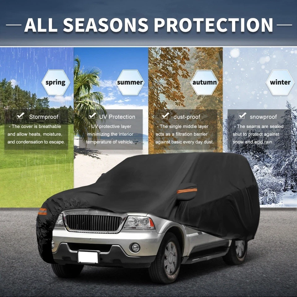 Waterproof 210D-PU Car Cover for Lincoln Aviator with Driver Door Zipper - Image 4 of 4