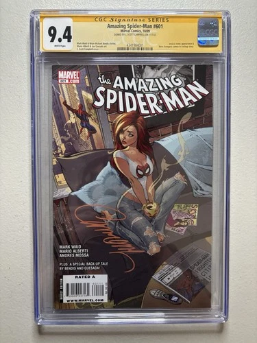 The Amazing Spider-Man #601 CGC 9.4 SS💥Signed by J. Scott Campbell💥White Pages