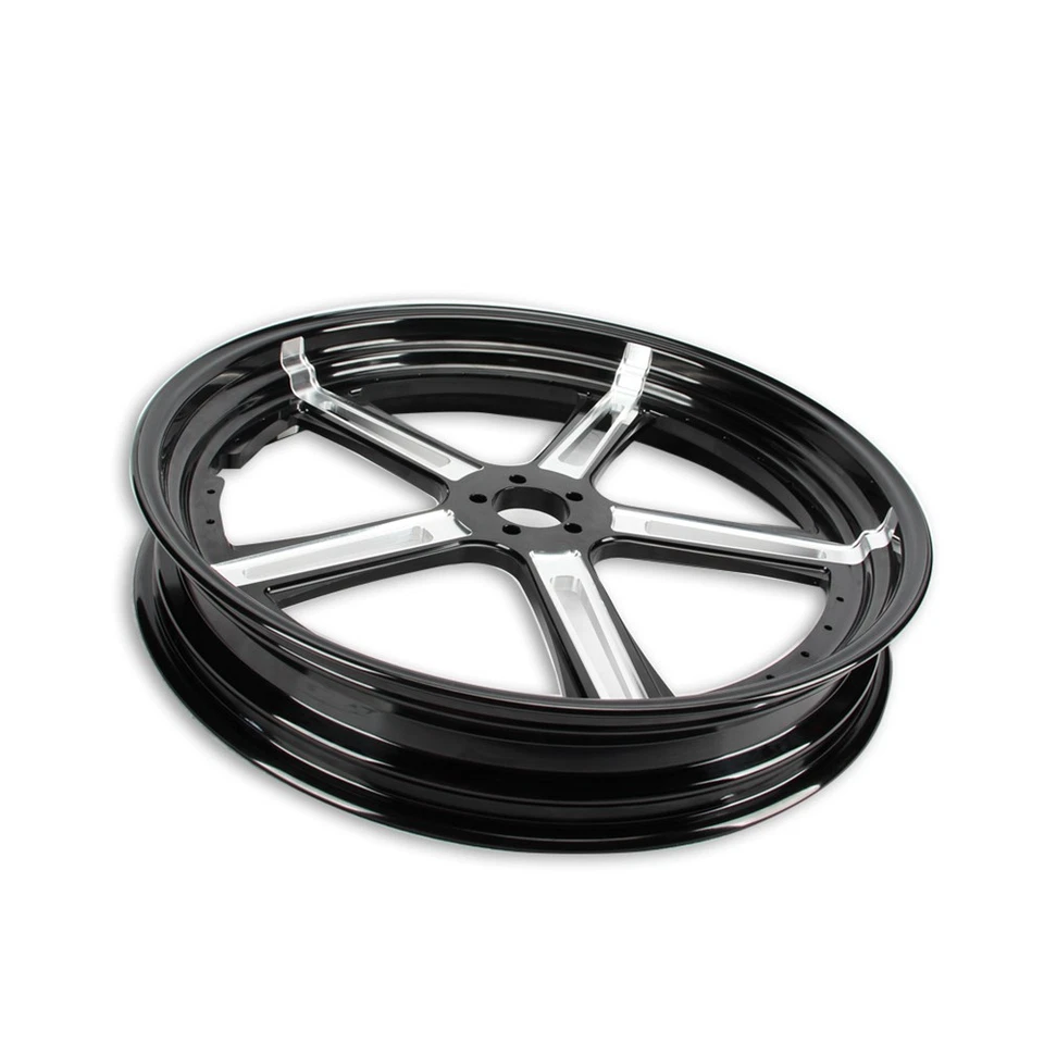 Juego de rueda trasera y buje anodizado negro CNC de 18x5,5" para motocicleta Harley 2004-up Foto 4 de 4