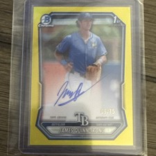 James Quinn-Irons 2026 Bowman Baseball Chrome Prospect Auto Yellow Refractor /75