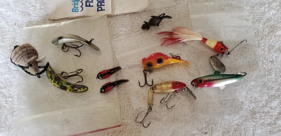 Лот винтажных рыболовных приманок летающие резиновые жуки спиннеры приманки нахлыстовое удилище приманки лот - Изображение 2 из 2