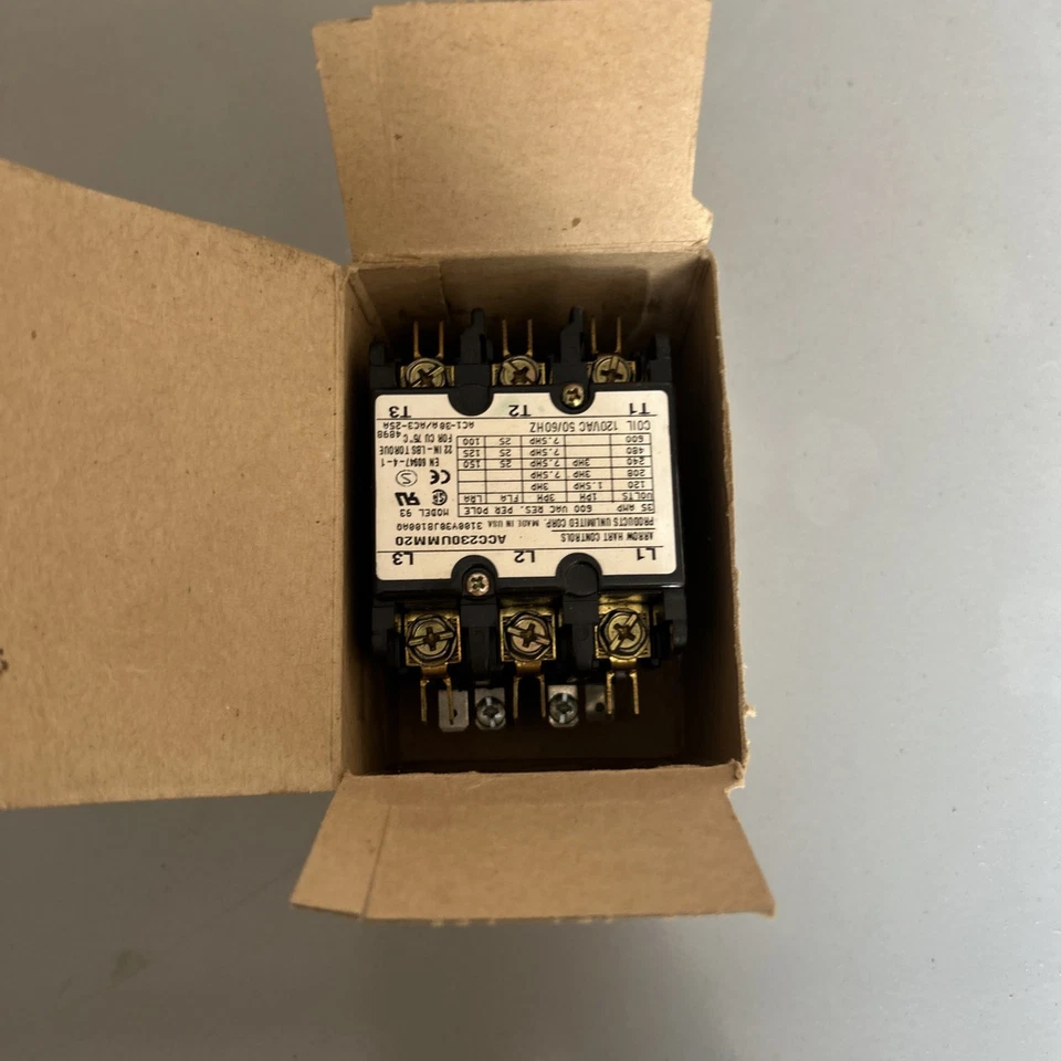 NEW- Arrow Hart ACC230UMM20 Contactor 3P x 25A x 120VAC Coil - Image 2 of 2