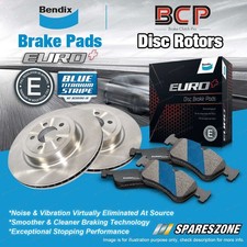 Front Disc Rotors + Bendix Euro+ Brake Pads for Renault Captur J87 1.2L 88kW