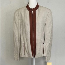 Harve Benard Twill Blazer Beige EU Size 14/US 10 NWT Flaw