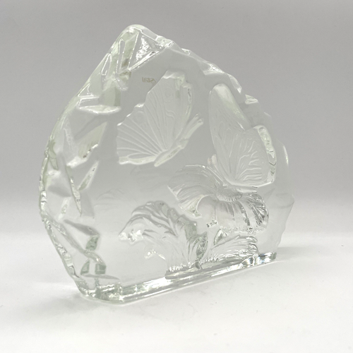L.E. SMITH Butterfly Glass Crystal Paperweight - Frosted Butterflies Shelf Decor - Picture 6 of 9