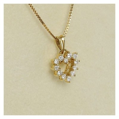 DAMIANI-Halskette mit Herzanhänger und Diamanten   18 Karat Gelbgold