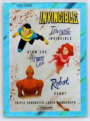 2025 Keepsake Invincible Atom Eve Robot Laser Signagraph Blue Holo #/1000 #411