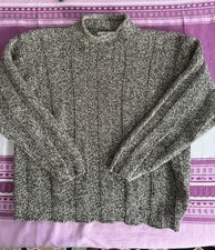 VTG J.Crew Women's Green Marled Rollneck Sweater 100 Cotton Large