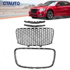 Front Bumper Upper Grille Assembly W/Bezel For 15-23 Chrysler 300 300C SRT Style