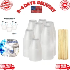 400 Pack 1oz Epoxy Mixing Cups with 100 Mixing Sticks, Graduated Plastic Cups