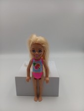 2016 Mattel Barbie Chelsea Beach Doll With Striped Flower Swim Suit 6" T1371