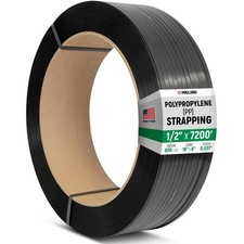1/2" x 7200' Heavy-Duty Polypropylene PP Strapping Coil - 0.031" Thick Band...