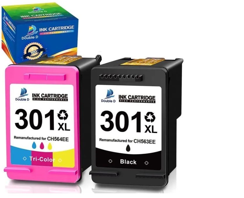 Cartouches HP 301 XL noir et couleur pack de 2 Double D haute capacite pour imprimante deskjet