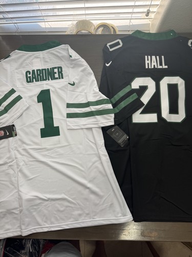 Breece Hall Suace Garner New York Jets Trikot schwarz/grün Herren Größe Large NEU