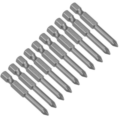 10pcs 50mm 1/4'' Hex Shank 4.5mm PH1 Magnetic Phillips Head Screwdriver Bits