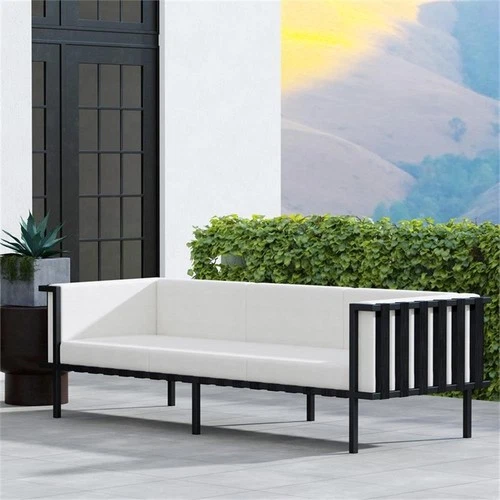 Butler Specialty Company Norway Outdoor Patio Sofa - Black And White - Picture 2 of 6