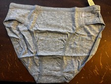 VICTORIA'S SECRET Vintage Heather Grey High-Leg Brief Cotton Panty Medium NWT