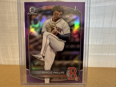 MARCUS PHILLIPS 2025 BOWMAN CHROME DRAFT 1ST TRUE PURPLE /250   