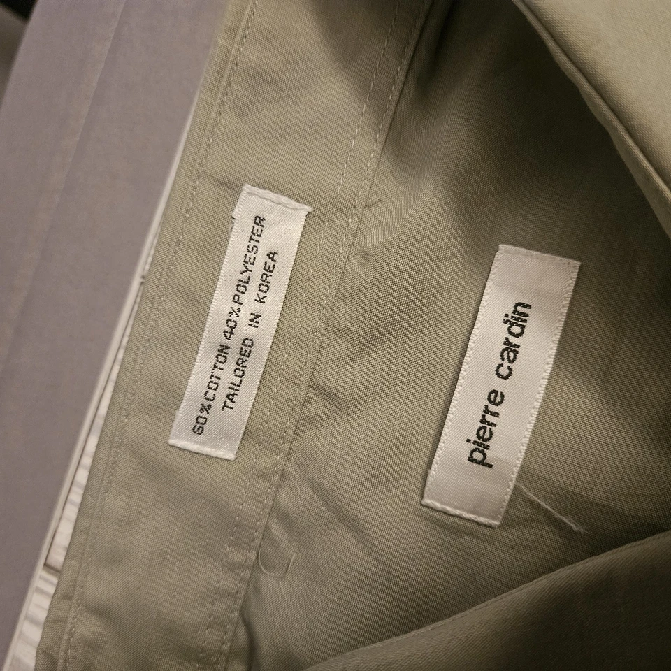 Camisa masculina Pierre Cardin extra grande com botões manga longa bolso vestido clássico - Imagem 3 de 4