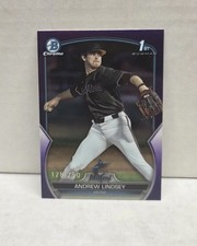 ANDREW LINDSEY 2023 Bowman Draft Chrome PURPLE REFRACTOR ~ Marlins #'d /250
