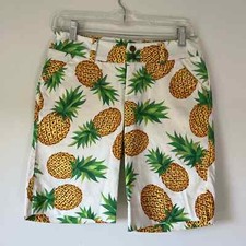 LoudMouth Pi a Colada Bermuda Shorts, Pineapples, Size 0