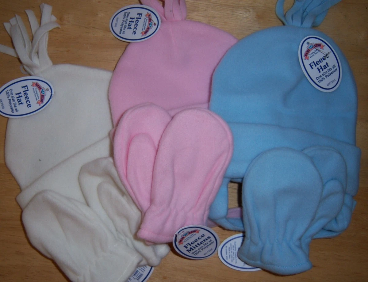 Baby fleece hat and best sale mittens