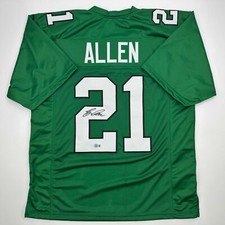 Autographed/Signed Eric Allen Philadelphia Kelly Green Jersey Beckett BAS COA
