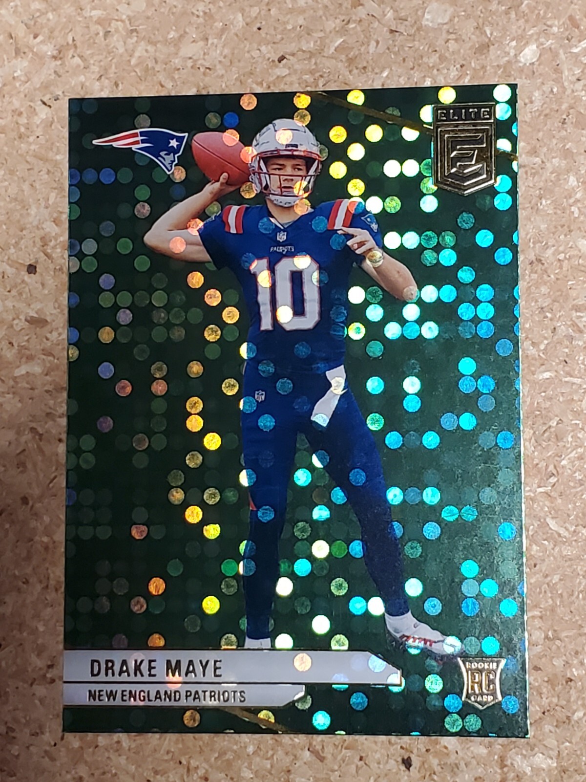 Drake Maye 2024 Donruss Elite Green Disco Rookie Parallel #185 RC Patriots