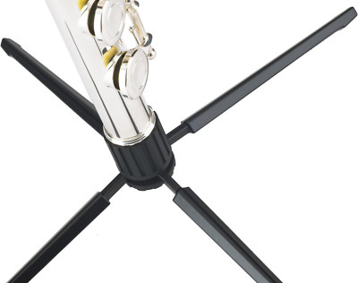 K&M 15232 Flötenständer Querflöte Bassblockflöte 4-Fuß klappbar Schwarz