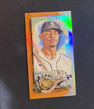 JULIO RODRIGUEZ 2022 ALLEN & GINTER CHROME 24/25 ORANGE REFRACTOR MINI RC